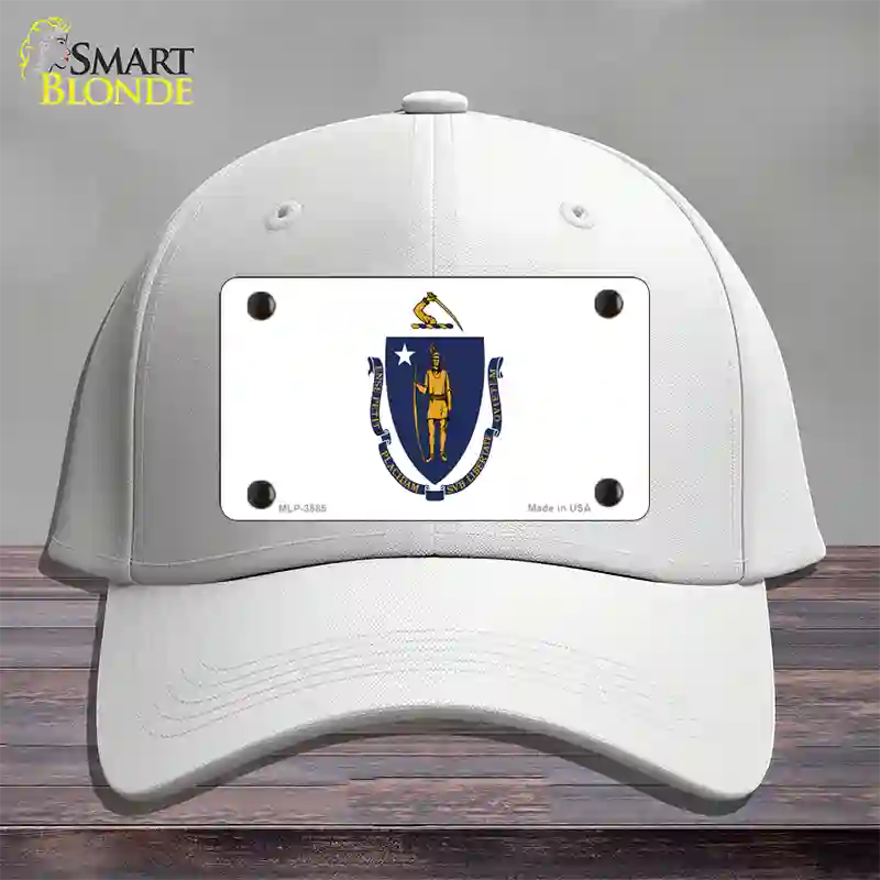 Massachusetts State Flag Novelty License Plate Hat Cotton / White