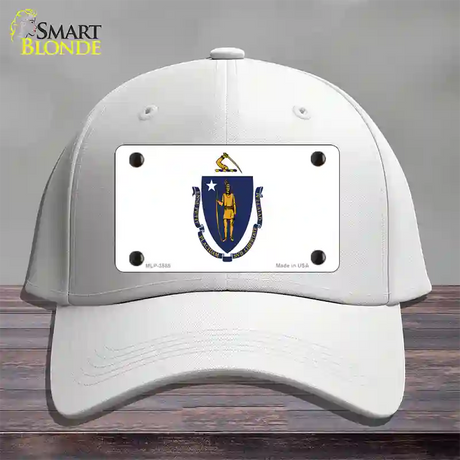 Massachusetts State Flag Novelty License Plate Hat Cotton / White