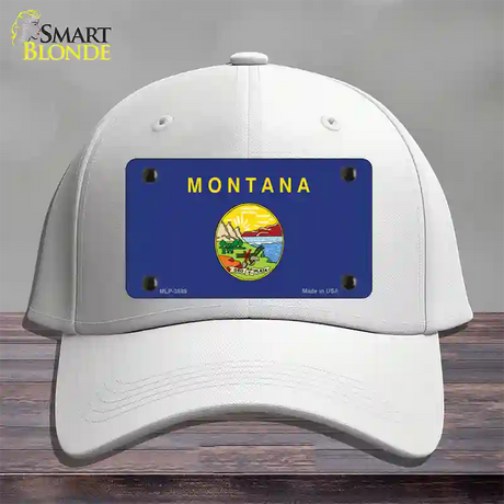 Montana State Flag Novelty License Plate Hat Cotton / White