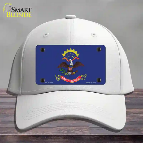 North Dakota State Flag Novelty License Plate Hat Cotton / White