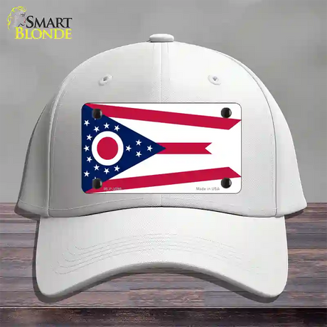 Ohio State Flag Novelty License Plate Hat Cotton / White