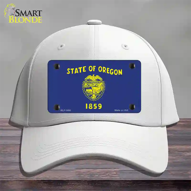 Oregon State Flag Novelty License Plate Hat Cotton / White