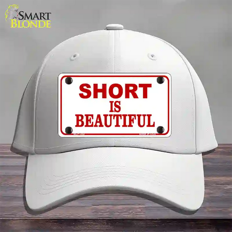 Short Is Beautiful Novelty License Plate Hat Cotton / White