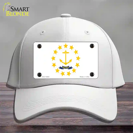 Rhode Island State Flag Novelty License Plate Hat Cotton / White