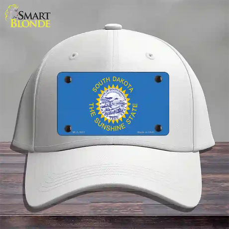 South Dakota State Flag Novelty License Plate Hat Cotton / White