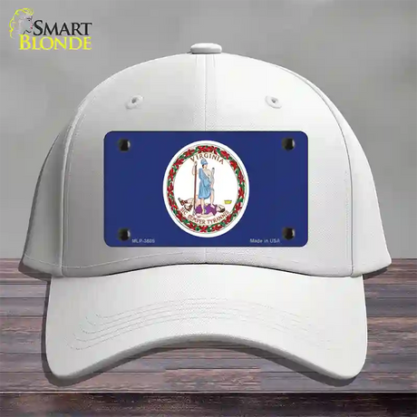 Virginia State Flag Novelty License Plate Hat Cotton / White