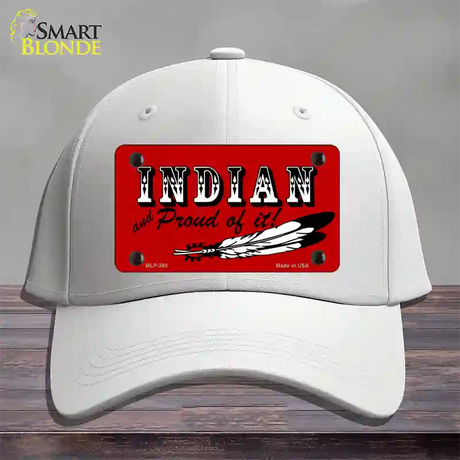 Indian And Proud Novelty License Plate Hat Cotton / White