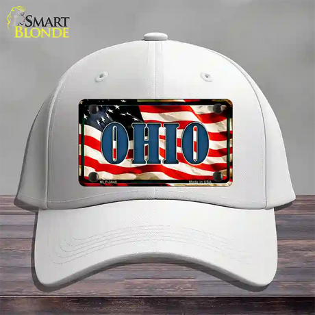 Ohio USA Novelty License Plate Hat Cotton / White