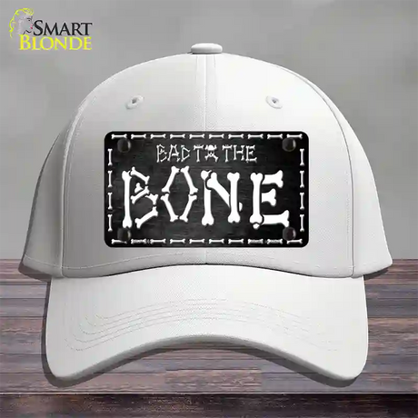 Bad To The Bone Skull Novelty License Plate Hat Cotton / White