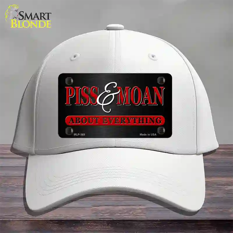 Piss & Moan Novelty License Plate Hat Cotton / White