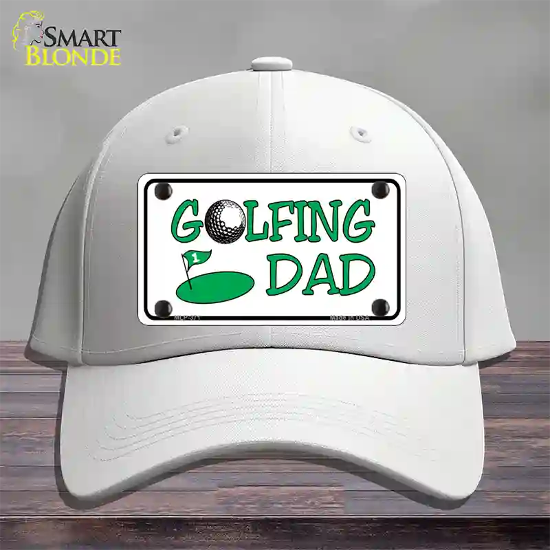 Golfing Dad Novelty License Plate Hat Cotton / White