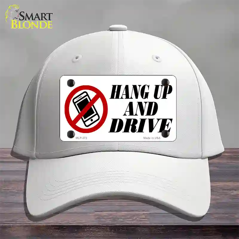 Hang Up And Drive Novelty License Plate Hat Cotton / White