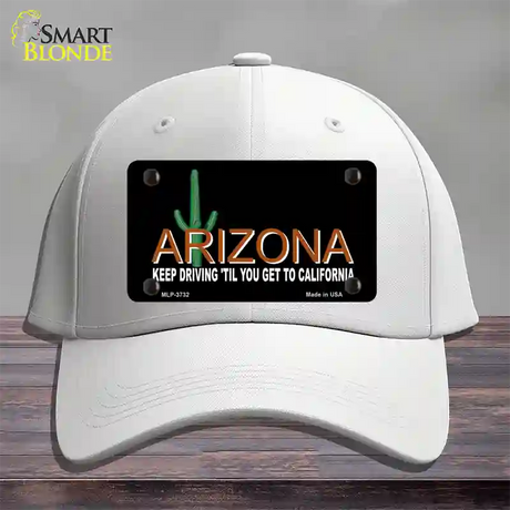 Arizona Keep Driving Novelty License Plate Hat Cotton / White