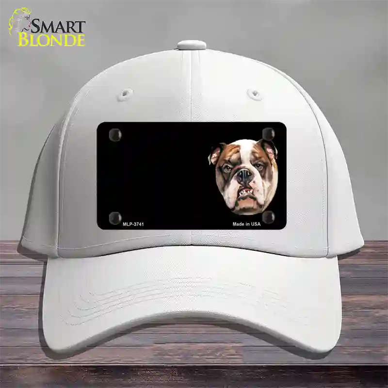 Bull Dog Offset Novelty License Plate Hat Cotton / White