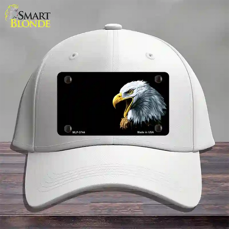 Bald Eagle Offset Novelty License Plate Hat Cotton / White