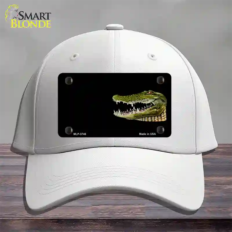 Gator Offset Novelty License Plate Hat Cotton / White