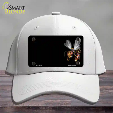 Hornet Offset Novelty License Plate Hat Cotton / White