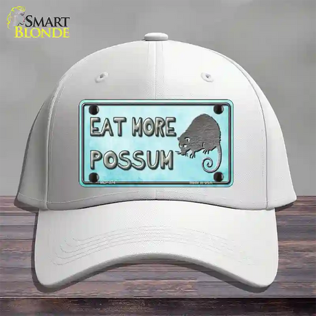 Eat More Possum Novelty License Plate Hat Cotton / White