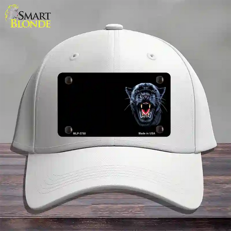 Panther Offset Novelty License Plate Hat Cotton / White