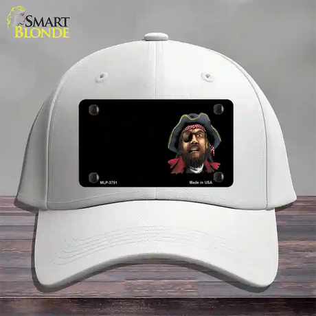 Pirate Offset Novelty License Plate Hat Cotton / White