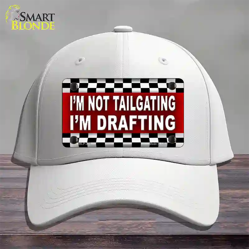 Not Tailgating Drafting Novelty License Plate Hat Cotton / White