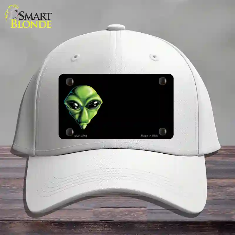 Alien Offset Novelty License Plate Hat Cotton / White