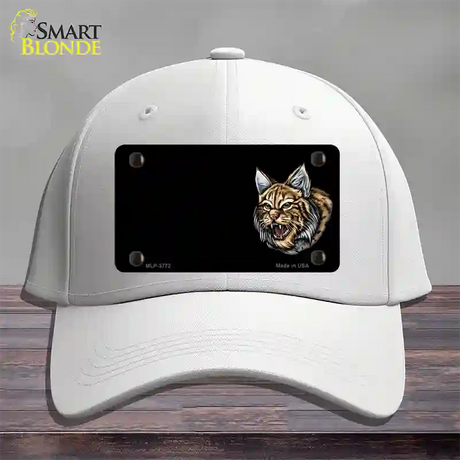 Bobcat Offset Novelty License Plate Hat Cotton / White