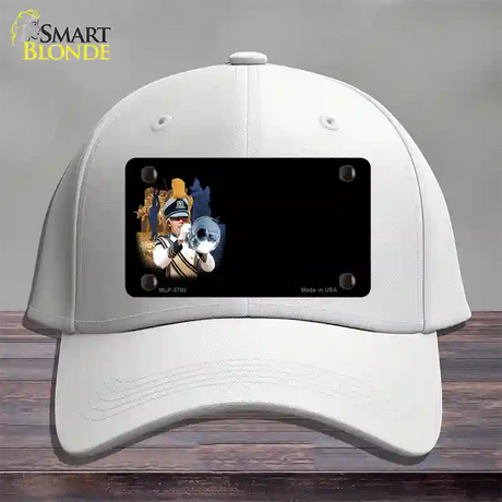 Marching Band Offset Novelty License Plate Hat Cotton / White