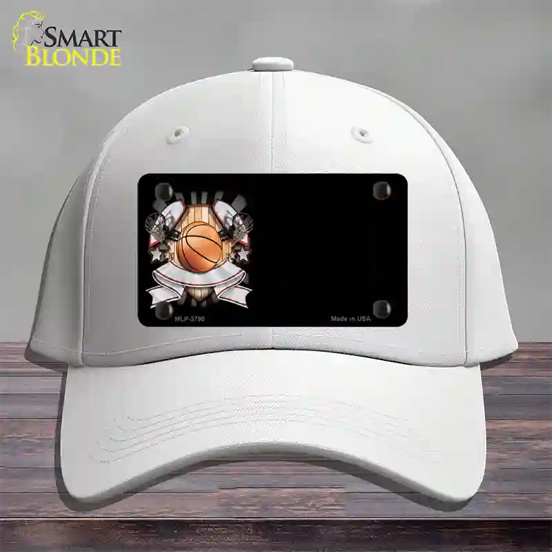 Basketball Banner Offset Novelty License Plate Hat Cotton / White