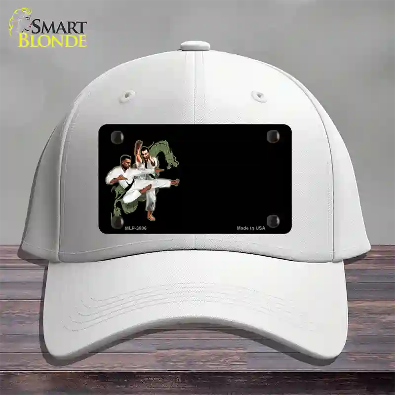 Karate Offset Novelty License Plate Hat Cotton / White