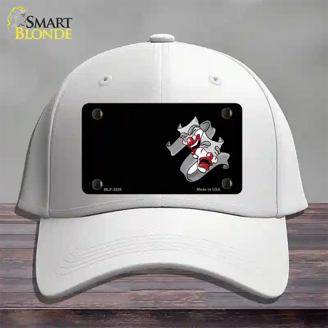 Theater Drama Offset Novelty License Plate Hat Cotton / White