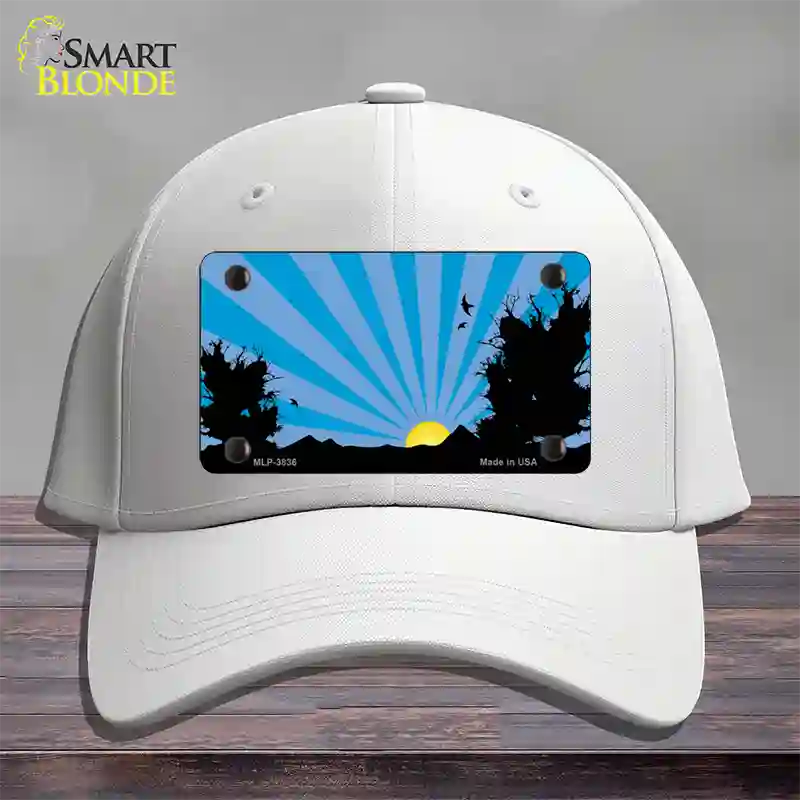 Southwest Blue Sunset Novelty License Plate Hat Cotton / White