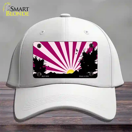 Southwest Pink Sunset Novelty License Plate Hat Cotton / White