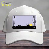 Southwest Cactus Sunrise Purple Novelty License Plate Hat Cotton / White