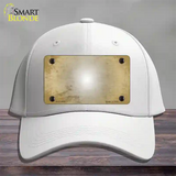 Gold White Fade Scratched Novelty License Plate Hat Cotton / White