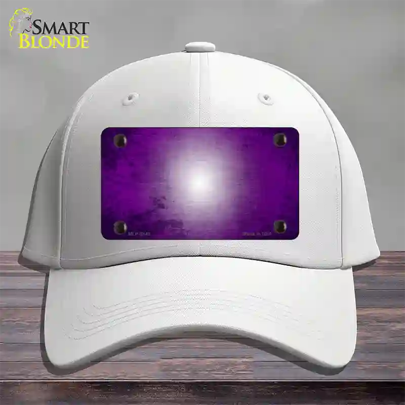 Purple White Fade Scratched Novelty License Plate Hat Cotton / White