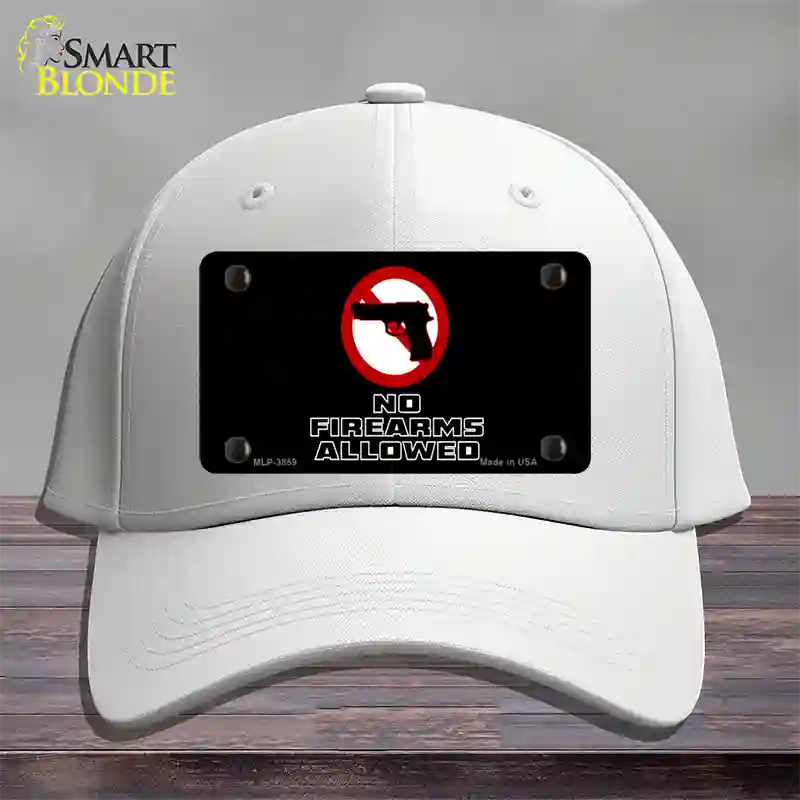 No Firearms Allowed Novelty License Plate Hat Cotton / White