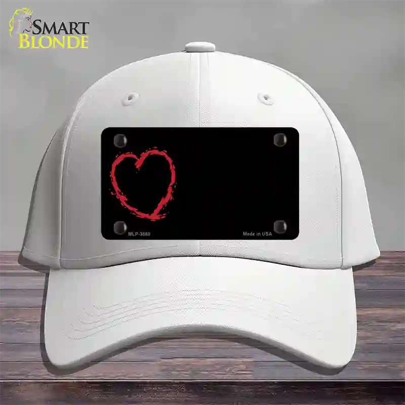 Heart Offset Novelty License Plate Hat Cotton / White