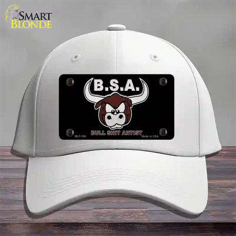 Bull Shit Artist Novelty License Plate Hat Cotton / White