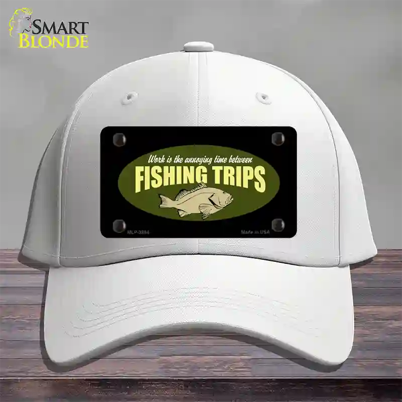 Fishing Trips Novelty License Plate Hat Cotton / White