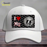 I Love My Boston Terrier Novelty License Plate Hat Cotton / White