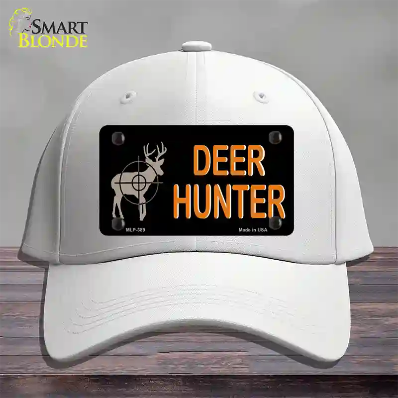 Deer Hunter Novelty License Plate Hat Cotton / White