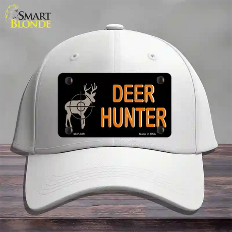 Deer Hunter Novelty License Plate Hat Cotton / White