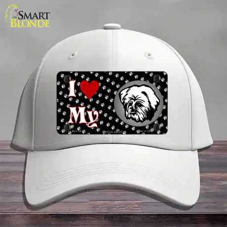 I Love My Lhasa Apso Novelty License Plate Hat Cotton / White