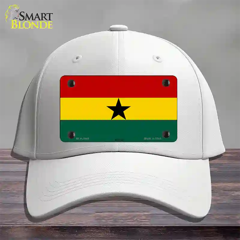 Ghana Flag Novelty License Plate Hat Cotton / White