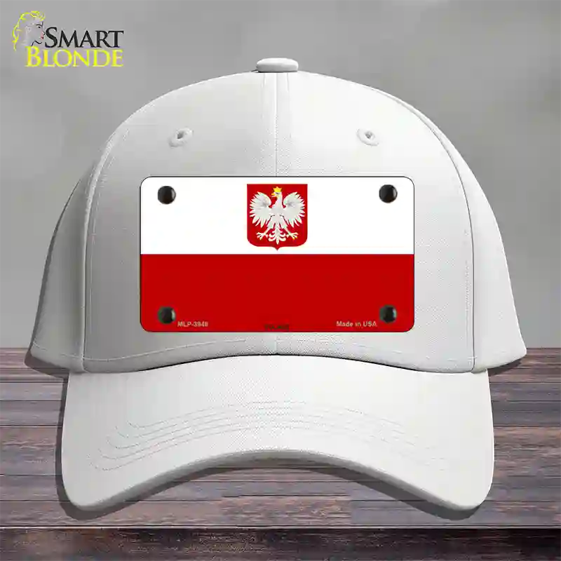 Poland Eagle Flag Novelty License Plate Hat Cotton / White