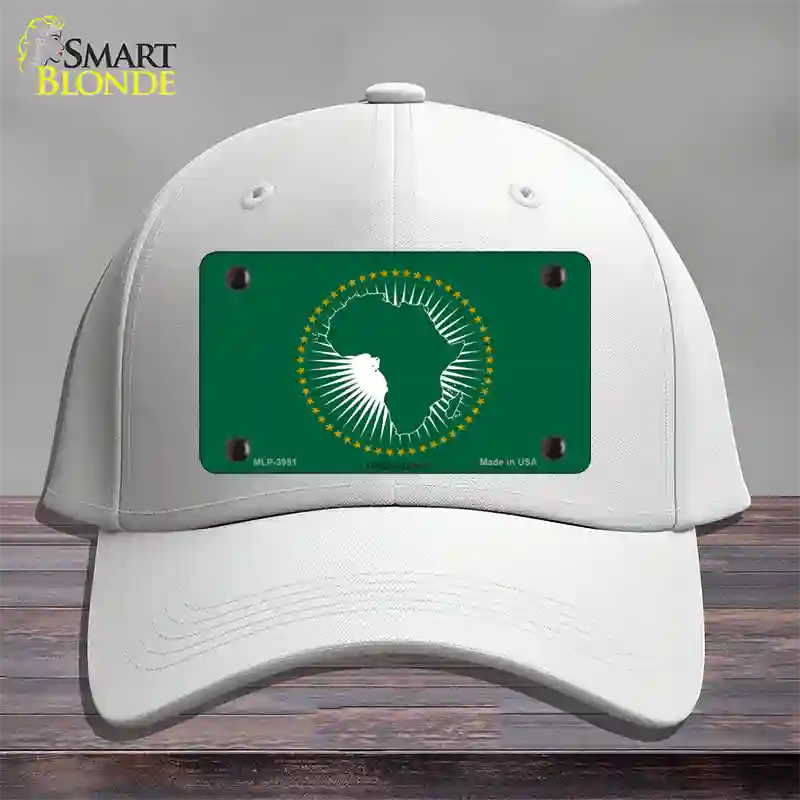 African Union Flag Novelty License Plate Hat Cotton / White