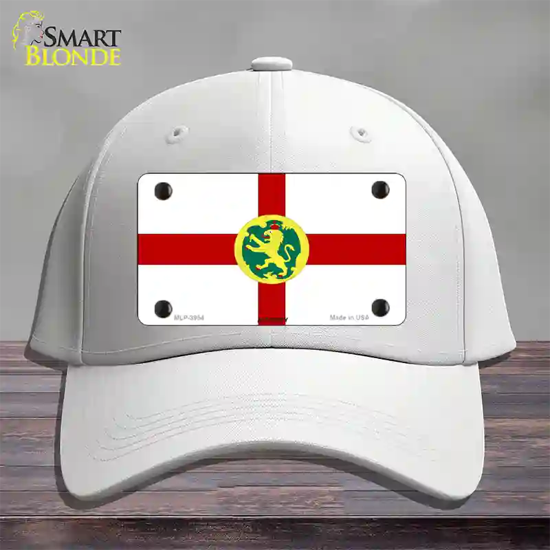 Alderney Flag Novelty License Plate Hat Cotton / White