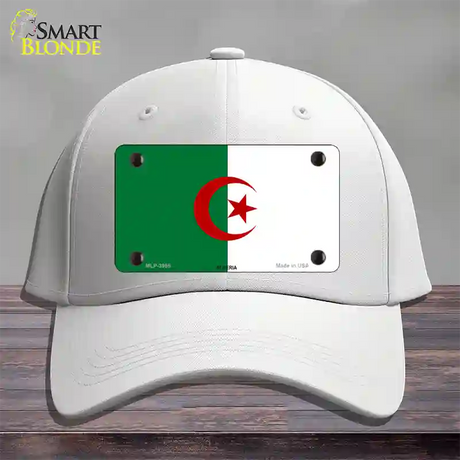 Algeria Flag Novelty License Plate Hat Cotton / White