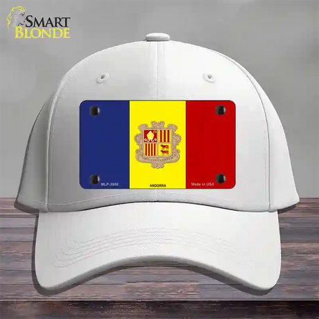 Andorra Flag Novelty License Plate Hat Cotton / White